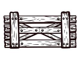 Rustic wooden crate with cross brace design and detailed grain work vector