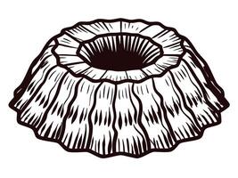 Detailed of a volcanic crater with striated rock patterns vector