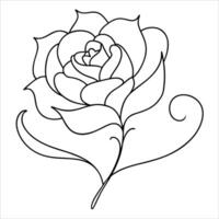Peony flower captured in graceful continuous line art drawing style showcasing delicate floral beauty and minimal botanical elegance for nature inspired designs vector