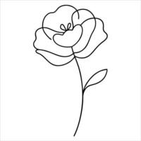 Single line drawing of poppy flower in artistic minimal style perfect for floral illustrations botanical prints decor and modern nature inspired artwork vector