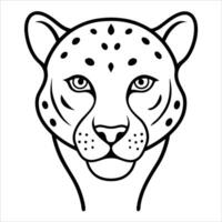 Minimalist leopard portrait drawn in continuous line art portraying fierce wild energy and exotic patterns with artistic and clean modern expression vector