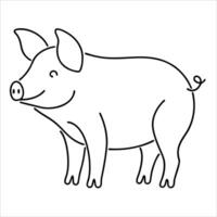 Stylish pig drawn with single continuous line in minimalist art design ideal for creative projects animal logos t shirt prints and unique artistic decorations vector