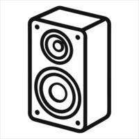 Audio speaker design illustrated in a single line style showing modern sound technology minimalism great for music bass audio equipment and electronic device visuals vector
