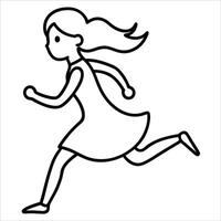 Elegant running girl sketch in continuous line art perfect for athletic promotions wellness graphics and minimal sports illustrations for modern content vector