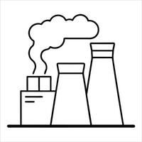 Minimalist of power plant using single line drawing style ideal for energy production visuals industrial themes eco friendly artwork and modern clean design vector