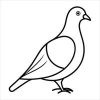 Minimalist black line art of a pigeon in continuous drawing style perfect for elegant bird designs animal illustrations logos and creative modern artwork vector