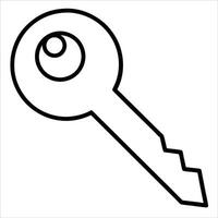 Stylized key in continuous line art design showcasing traditional form and creative interpretation ideal for themes of protection privacy and personal access vector