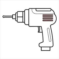 Powerful percussion drill tool illustrated in clean continuous line art drawing style emphasizing construction equipment and mechanical themes in minimal design vector