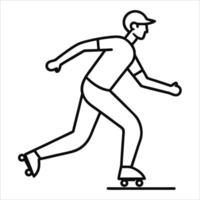 Inline skate represented in a clean continuous line art style highlighting motion energy and modern lifestyle perfect for sports and urban movement designs vector