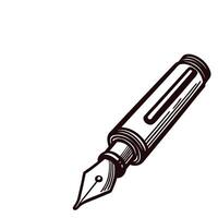 Elegant fountain pen with ink nib and classic design vector