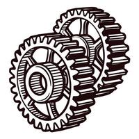Intricate mechanical gears interlocking in detailed design for engineering concepts vector