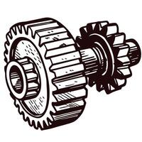 of interlocking gears with detailed engineering design and mechanical precision vector