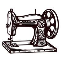 Vintage sewing machine with intricate patterns and details in classic design vector