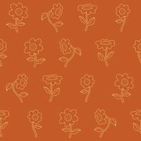 Outline Sunflower Seamless Pattern Background for Print Fabric Surface Fashion Wrapping vector