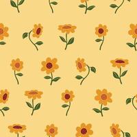 Sunflower Seamless Pattern Background for Print Fabric Surface Fashion Wrapping vector