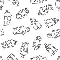 Outline Lantern Seamless Pattern Background for Surface Print Fabric Fashion Wrapping vector