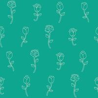 Outline Rose Flower Seamless Pattern Background for Print Fabric Surface Fashion Wrapping vector