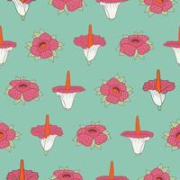Rafflesia Flower Seamless Pattern Background for Print Fabric Surface Fashion Wrapping vector