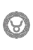 Taurus zodiac sign coloring page vector