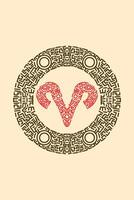 The zodiac sign of aries is shown in a circle vector