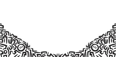 A black and white abstract design with a lot of different shapes vector
