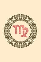 The zodiac sign of virgo in a circular pattern vector