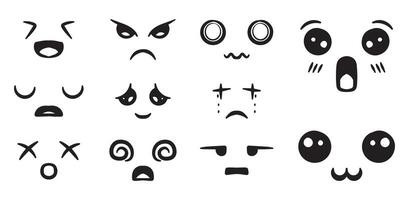 A set of different emoticons with different expressions vector