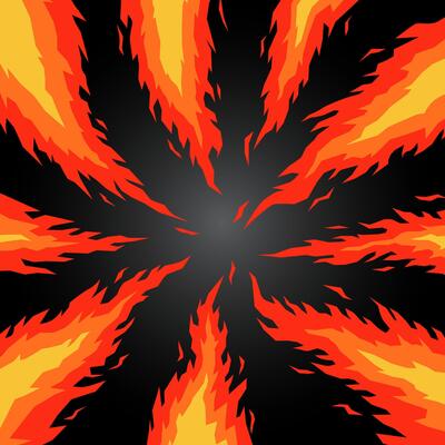 Fire flame illustration with orange and yellow on dark background, banners and poster frame designs.