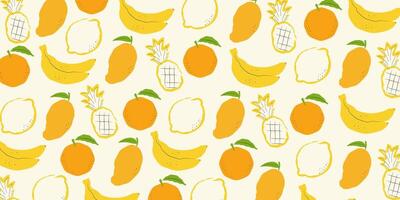 Fruits seamless pattern for backgrounds, presentations, wrapping papers, prints, artworks. vector