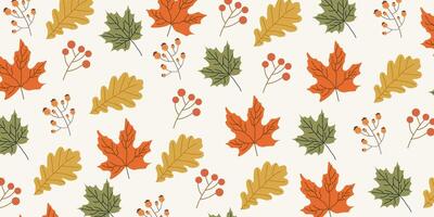 Autumn leaves seamless pattern background for presentations vector