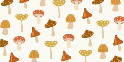 Whimsical mushroom pattern. vector
