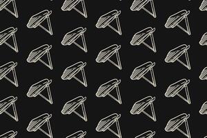 retro pitfall trap doodle seamless pattern on black background for hunting merchandise. rustic animal trap engraving pattern background for adventure. cruel trap hatching illustration wallpaper vector