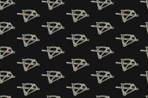 rustic animal trap doodle seamless pattern on black background for hunting merchandise. retro pitfall trap engraving pattern background for adventure. cruel trap hatching illustration wallpaper vector