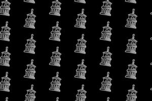 oil lantern doodle seamless pattern on black background for miner, explorer, adventure and camping classic oil lamp engraving pattern background. retro oil lantern hatching illustration background vector