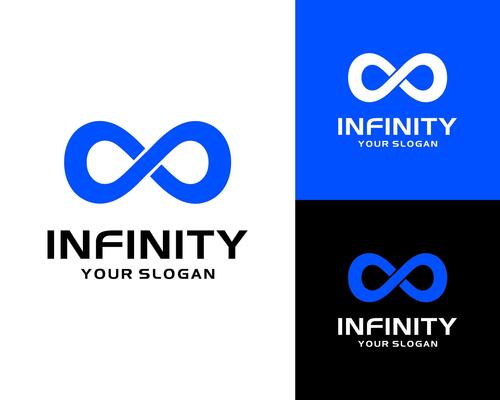 Blue Infinity Loop With Simple Modern Shape For Brand or Business Logo Design Illustration