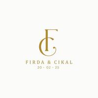 FC or CF letter logo initial monogram vector