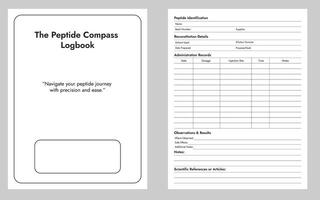 Peptide Compass Logbook Or Notebook Planner vector