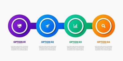 Circle Infographic Element Design Templates with Icons and 4 Options or Steps. Suitable for Process Diagram, Presentations, Banner, Flow Chart, Infographic. vector