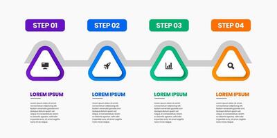 Timeline Infographic Element Design Templates with Icons and 4 Steps. Suitable for Process Diagram, Presentations, Workflow Layout, Flow Chart, Infographic. vector