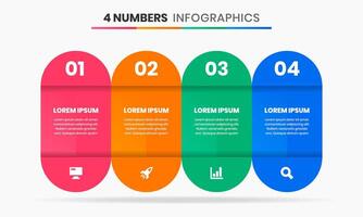 Abstract Infographic Element Design Templates with Icons and 4 Numbers. Good for Process Diagram, Presentations, Workflow Layout, Banner, Flow Chart, Infographic vector
