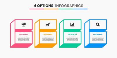 Infographic Element Design Templates with Icons and 4 Options or Steps. Suitable for Process Diagram, Presentations vector