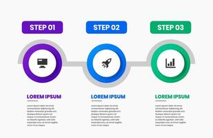 Timeline Infographic Element Design Templates with Icons and 3 Steps. Suitable for Process Diagram, Presentations, Workflow Layout, Banner, Flow Chart vector