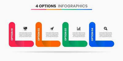 Abstract Infographic Element Design Templates with Icons and 4 Options. Suitable for Process Diagram, Presentations, Workflow Layout, Banner, Flow Chart, Infographic vector
