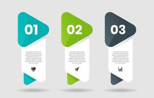Abstract Infographic Element Design Templates with Icons and 3 Numbers. Good for Process Diagram, Presentations, Workflow Layout, Banner, Flow Chart vector