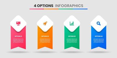 Infographic Element Design Templates with Icons and 4 Options or Steps. Suitable for Process Diagram, Workflow Layout, Banner, Infographic. vector