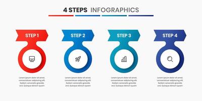 Abstract Infographic Element Design Templates with Icons and 4 Steps. Suitable for Presentations, Workflow Layout, Banner, Infographic. vector