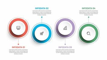 Business Infographic Template Creative Design with Circle Label Icon and 4 Option for Presentation vector