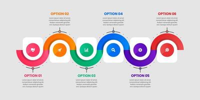 Timeline Infographic Element Design Templates with Icons and 6 Options. Good for Presentations, Workflow Layout, Banner, Flow Chart, Infographic vector