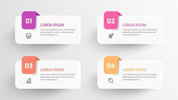 Business Infographic Template Creative Design with Icon and 4 Number for Presentation vector
