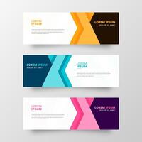 Three Banners with Colorful Shapes on Them vector